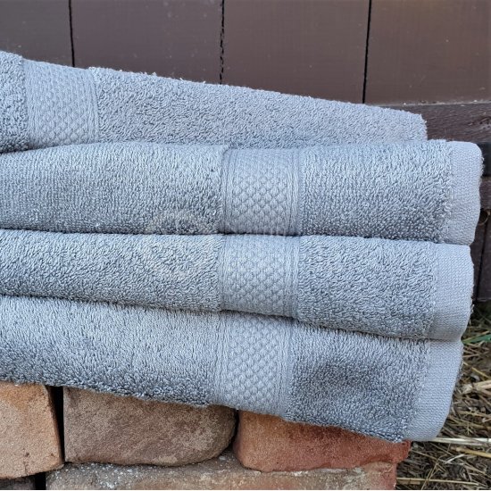 Cotton terry towel grey